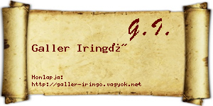 Galler Iringó névjegykártya